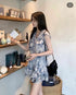Ladies Tie Dye Ruffle Mini Dresses